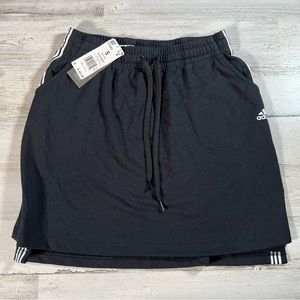 Adidas Women's Game and Go Casual Skirt Black Stripe Size Small FI7053
